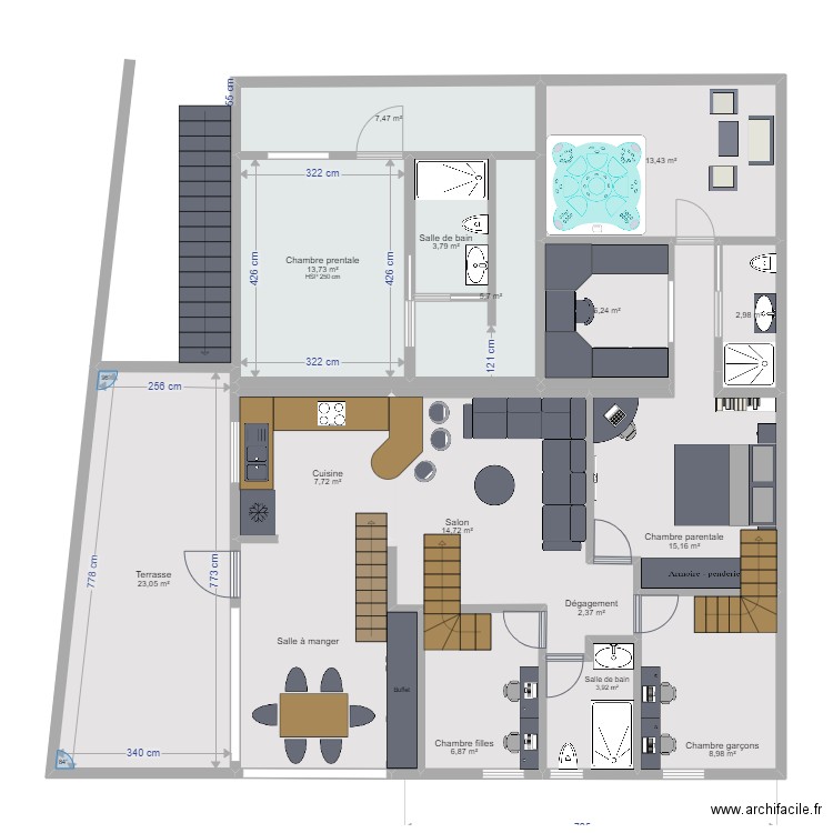 Maison ROCHA 2023. Plan de 18 pièces et 151 m2