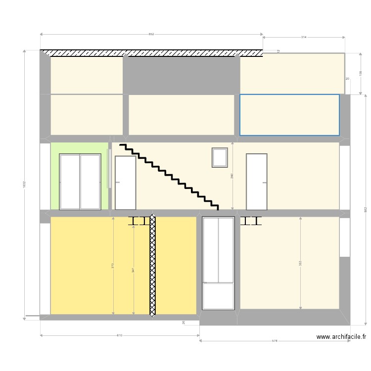 St Jean Lasseille RDC. Plan de 13 pièces et 203 m2