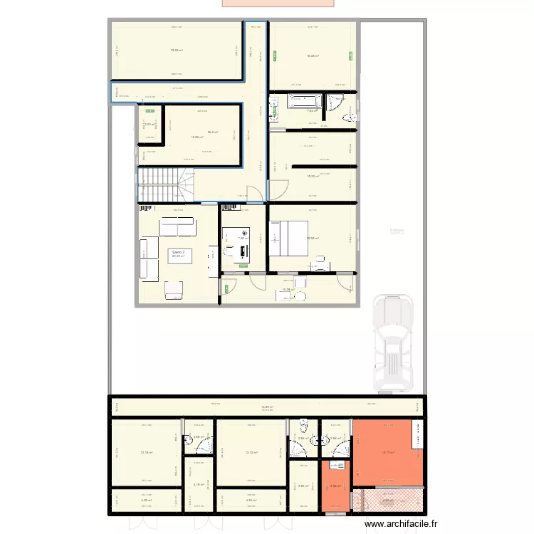 maison ahou&eacute; 4. Plan de 