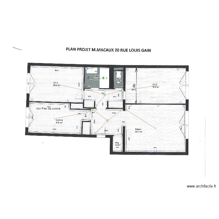 Plan électrique Macaux. Plan de 0 pièce et 0 m2