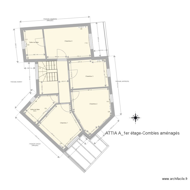 ATTIA A_RdC et 1er Etg_Ok. Plan de 2 pièces et 140 m2