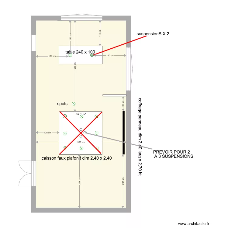 projet salon florence durand . Plan de 