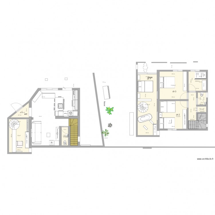  Faux  plafond  tage Plan  10 pi ces 68 m2 dessin  par plbe382