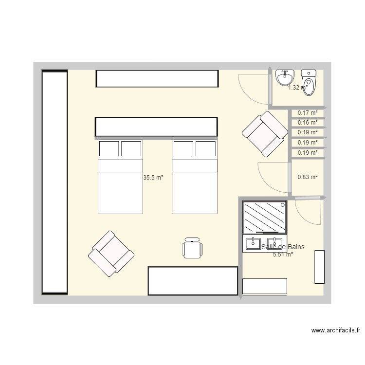 CHAMBRE DEFINITIF 44M2 OK. Plan de 0 pièce et 0 m2