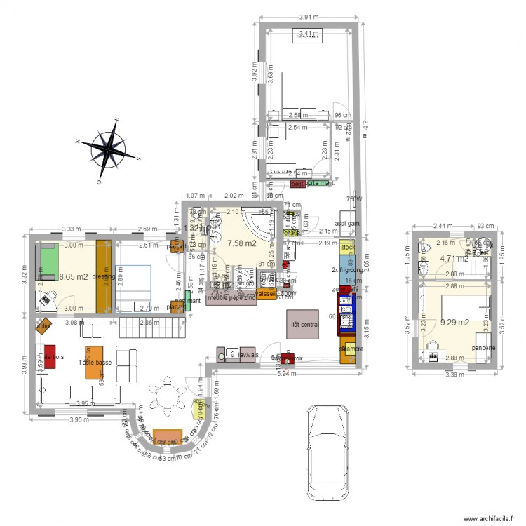 agrandissement cuisine 15 avec cotes. Plan de 0 pièce et 0 m2