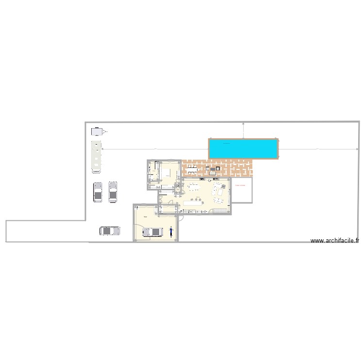 Maison CAUX RR V5 Piscine. Plan de 10 pièces et 270 m2
