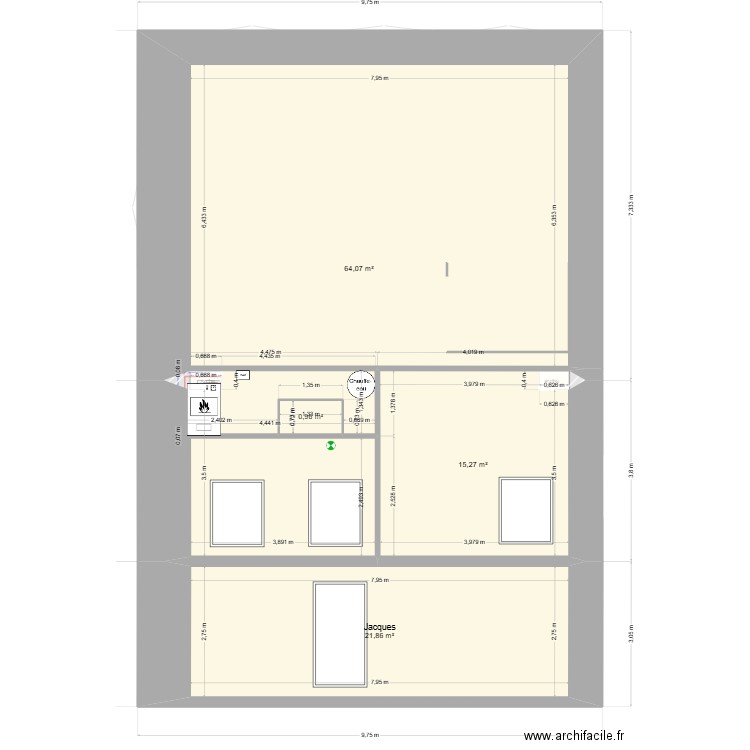 Minimesprojc2. Plan de 17 pièces et 205 m2