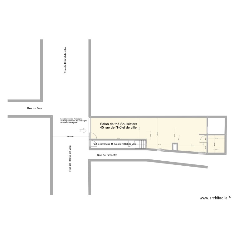 situation enseigne. Plan de 0 pièce et 0 m2