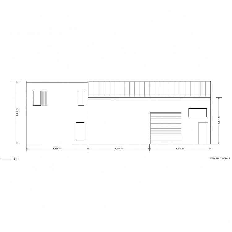 facade sud projet. Plan de 0 pièce et 0 m2