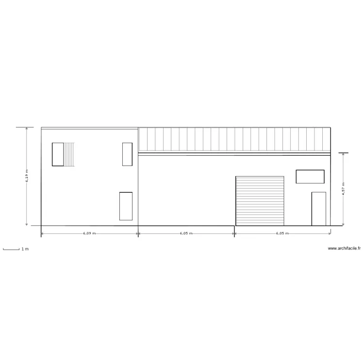 facade sud projet. Plan de 
