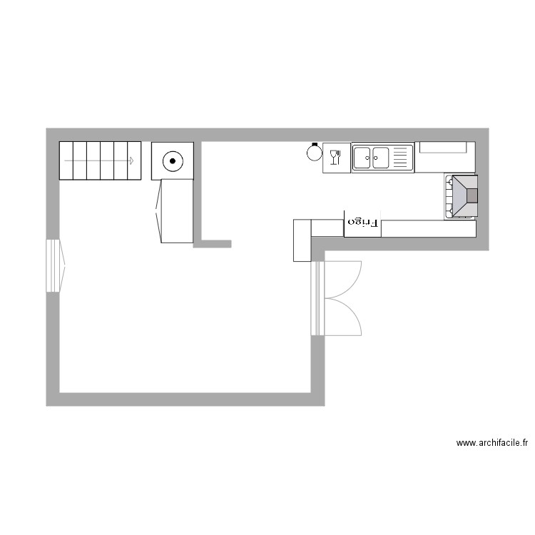 La maison. Plan de 1 pièce et 28 m2