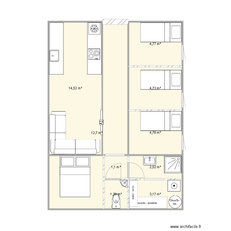 maison conteneur U. Plan de 0 pièce et 0 m2