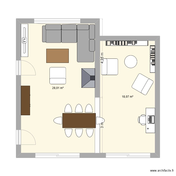 maison 98. Plan de 2 pièces et 46 m2