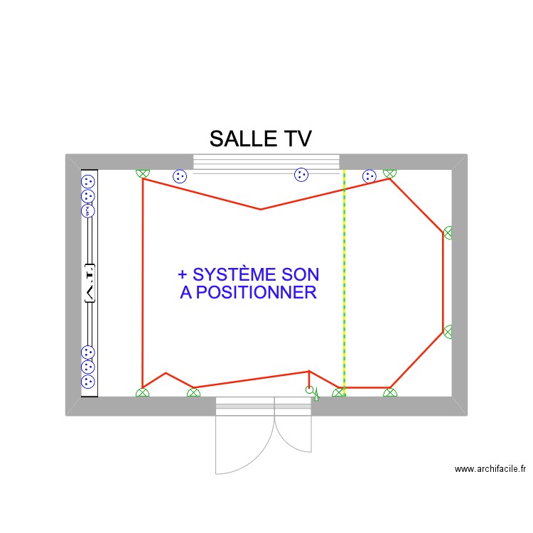 SALLE TV ÉLECTRICITÉ. Plan de 1 pièce et 16 m2