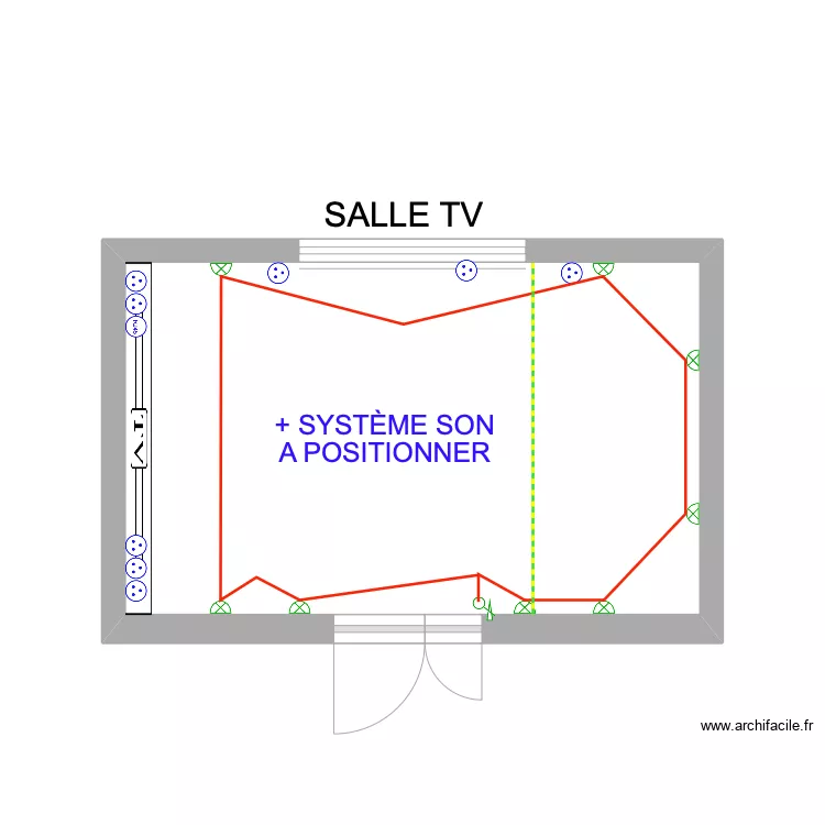 SALLE TV &Eacute;LECTRICIT&Eacute;. Plan de 