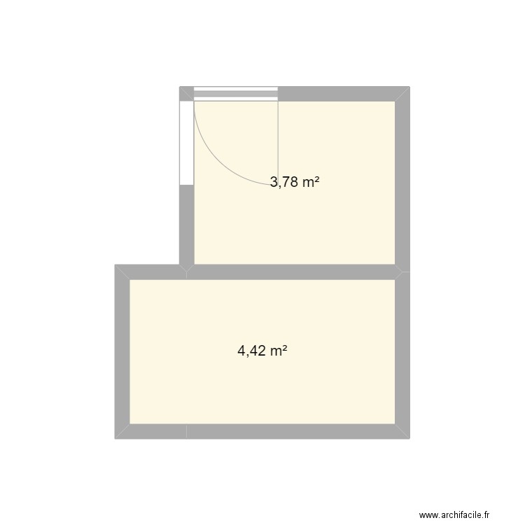 Entrée. Plan de 2 pièces et 8 m2