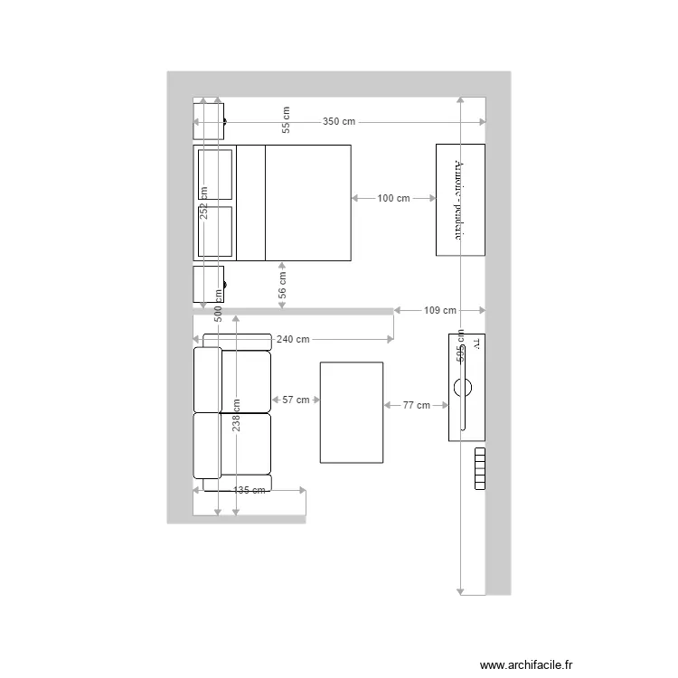 piece am&eacute;nag&eacute;e version 2. Plan de 