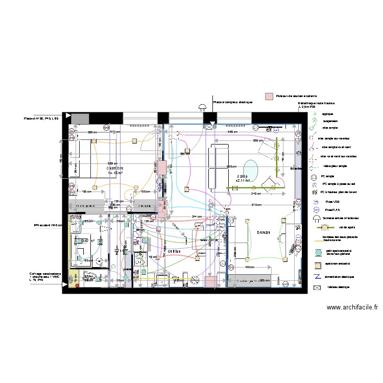 Plan projet électrique local Sarah Schneider modifié le 22 06 18. Plan de 0 pièce et 0 m2