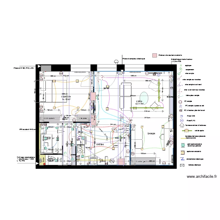 Plan projet &eacute;lectrique local Sarah Schneider modifi&eacute; le 22 06 18. Plan de 