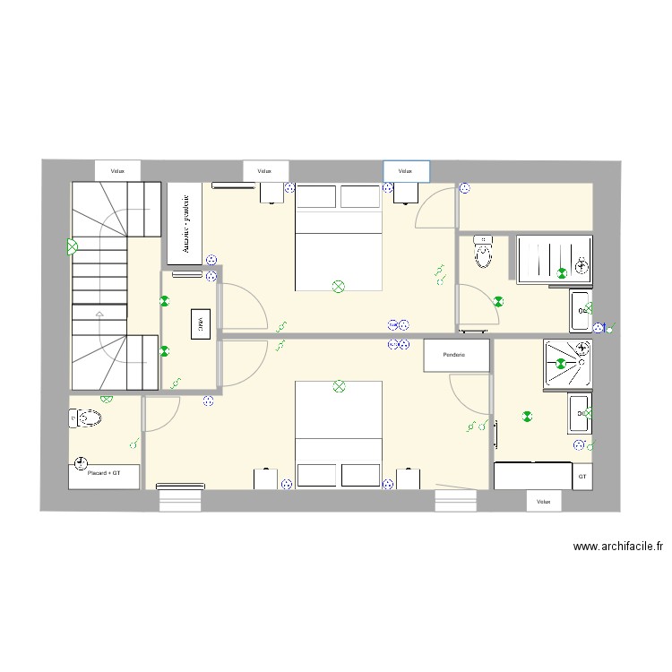 Guimaec Gauche Etage Electricité. Plan de 0 pièce et 0 m2