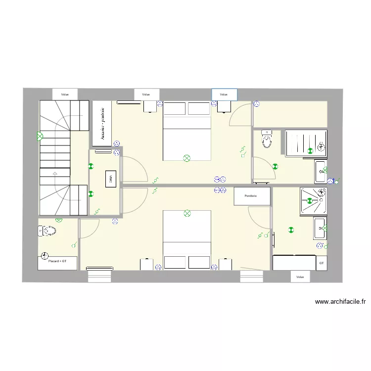 Guimaec Gauche Etage Electricit&eacute;. Plan de 