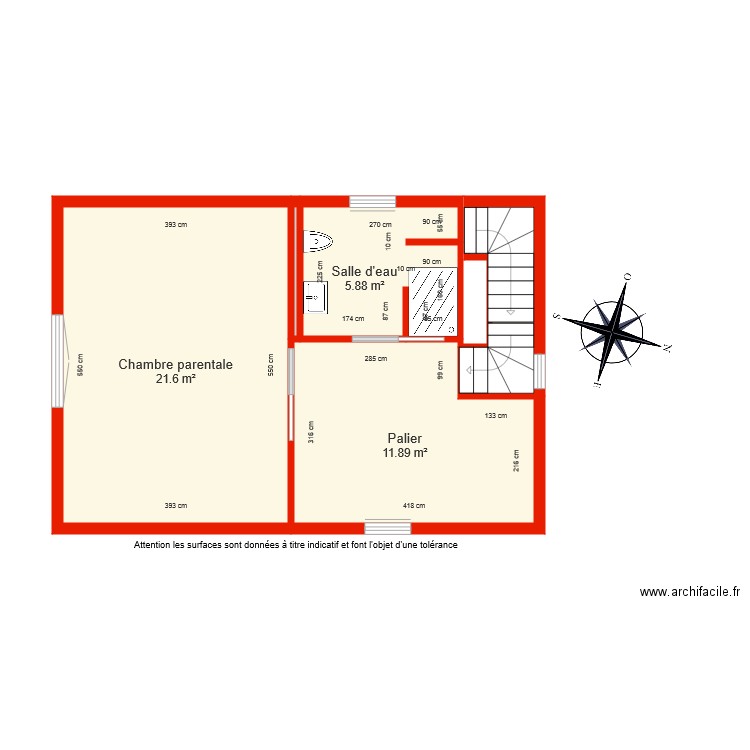 BI 5991 étage 2 côté. Plan de 0 pièce et 0 m2