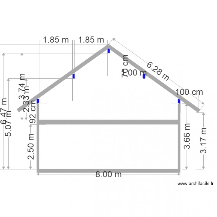 facade pignon nord. Plan de 0 pièce et 0 m2