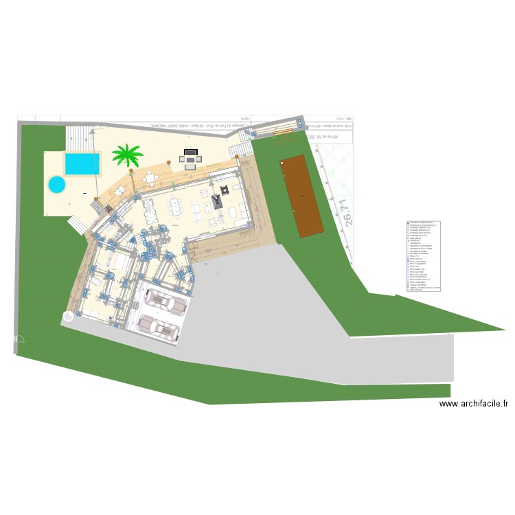 rdc original avec agrandissement. Plan de 0 pièce et 0 m2