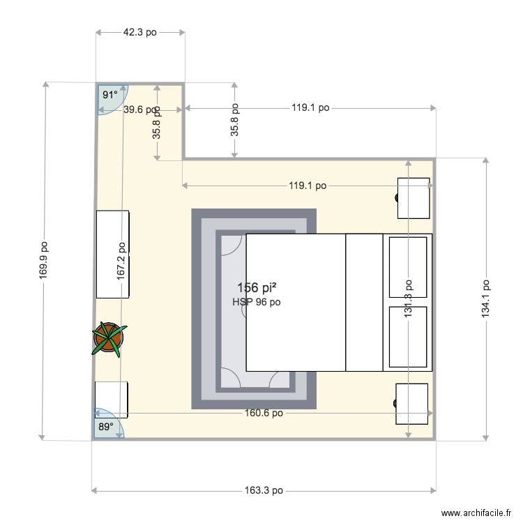 chambre GG. Plan de 0 pièce et 0 m2