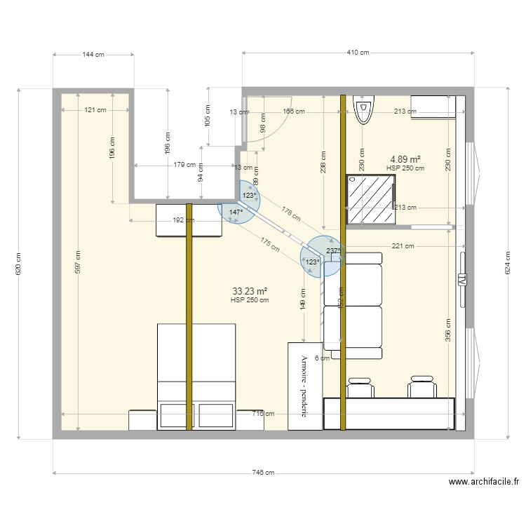 Sdb étage complet V2. Plan de 0 pièce et 0 m2