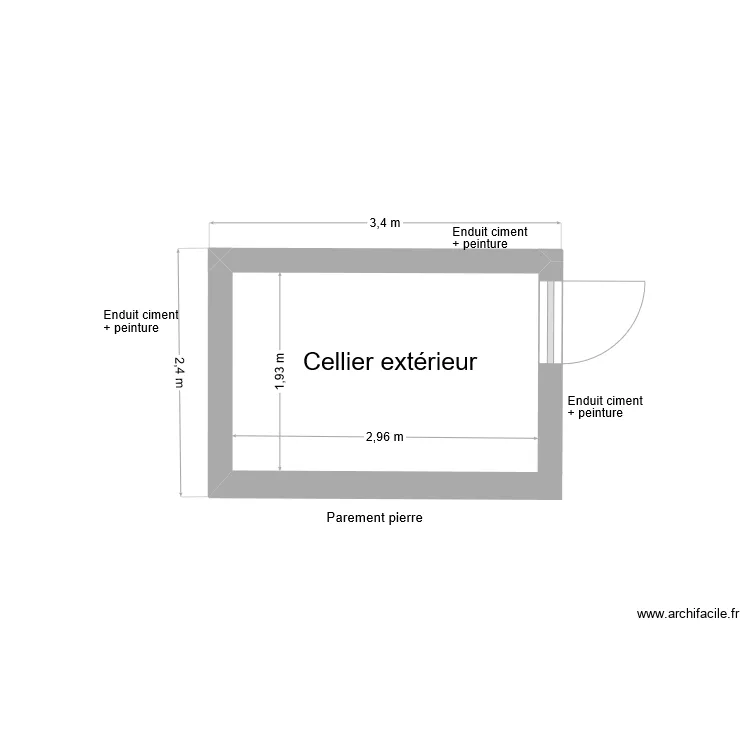 Cellier extérieur plan. Plan de Cellier extérieur plan. Plan de