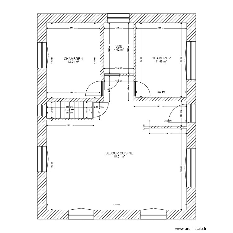 RICHARD. Plan de 5 pièces et 76 m2