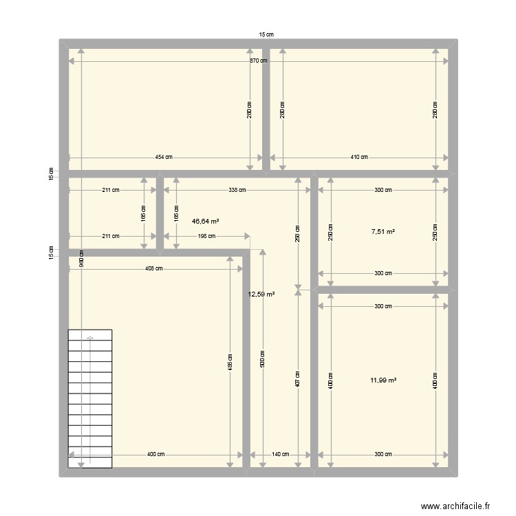 RCH. Plan de 4 pièces et 79 m2
