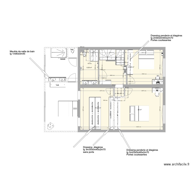 102 Etage 1 version 3. Plan de 0 pièce et 0 m2