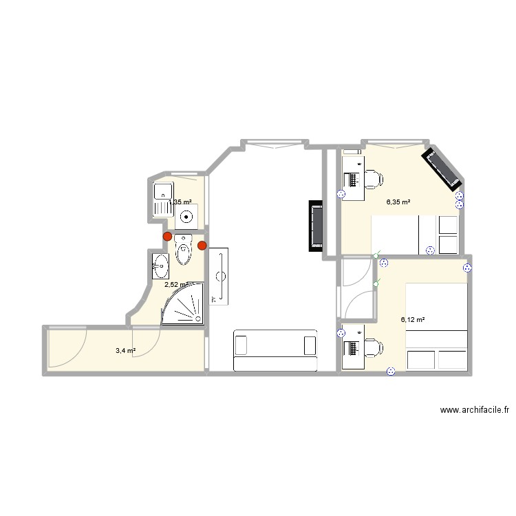 Fbg St Martin. Plan de 5 pièces et 20 m2