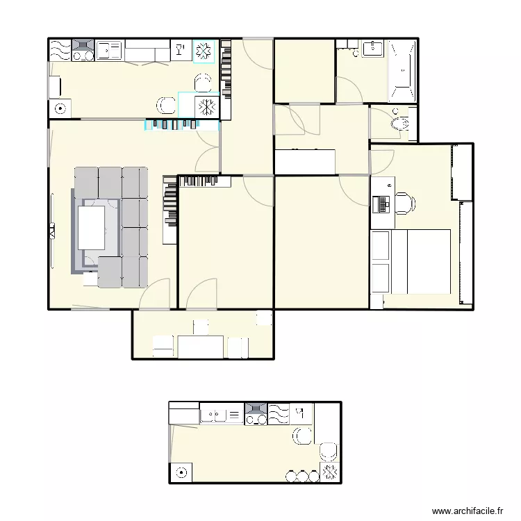 cuisines Ik&eacute;a et CDiscount. Plan de 