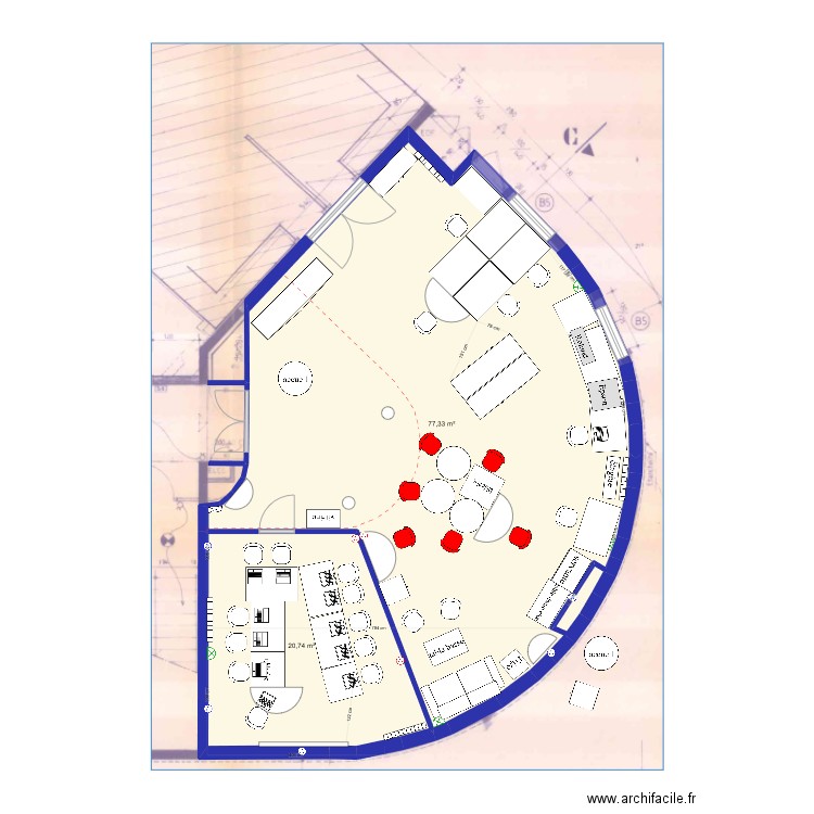 FabLab bureau V1. Plan de 0 pièce et 0 m2