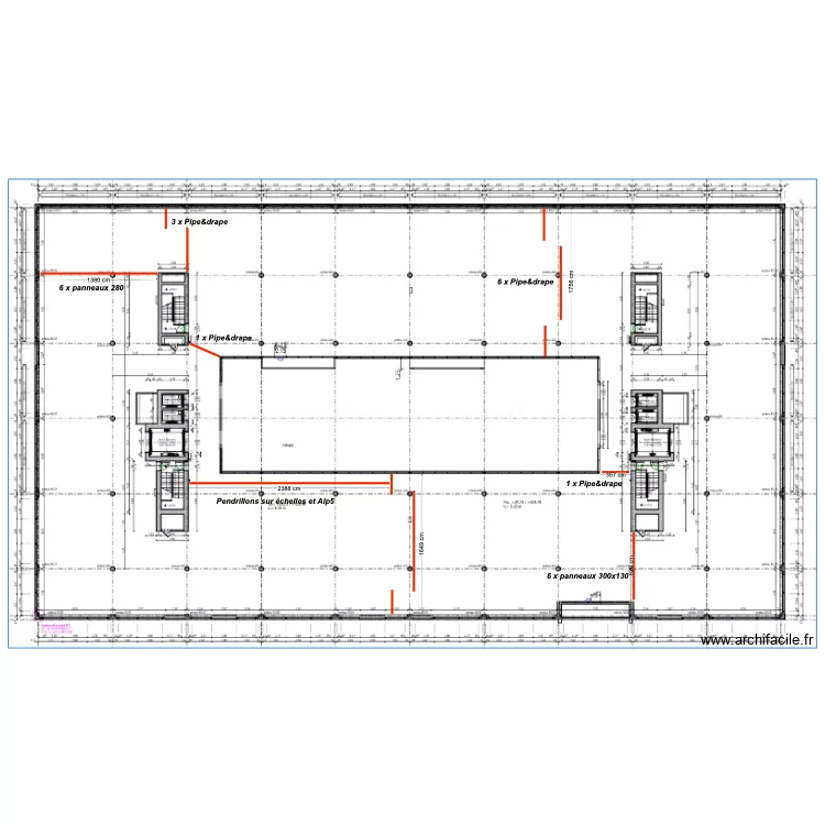 cloisons FTI. Plan de 