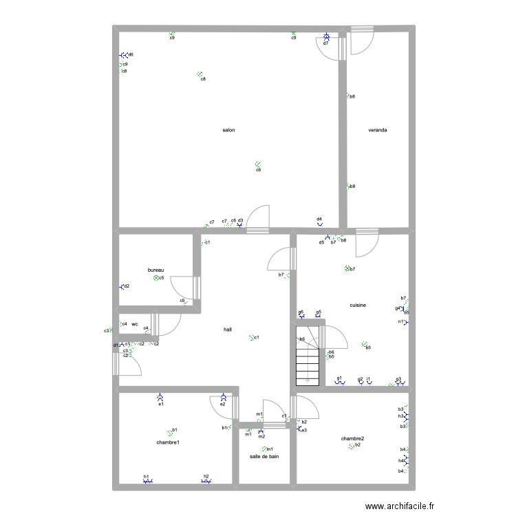 bonne fortune 7. Plan de 10 pièces et 151 m2