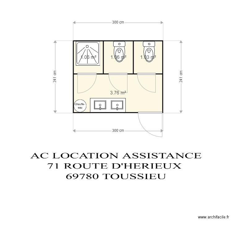 sanitaire 2 wc  1 douche. Plan de 0 pièce et 0 m2