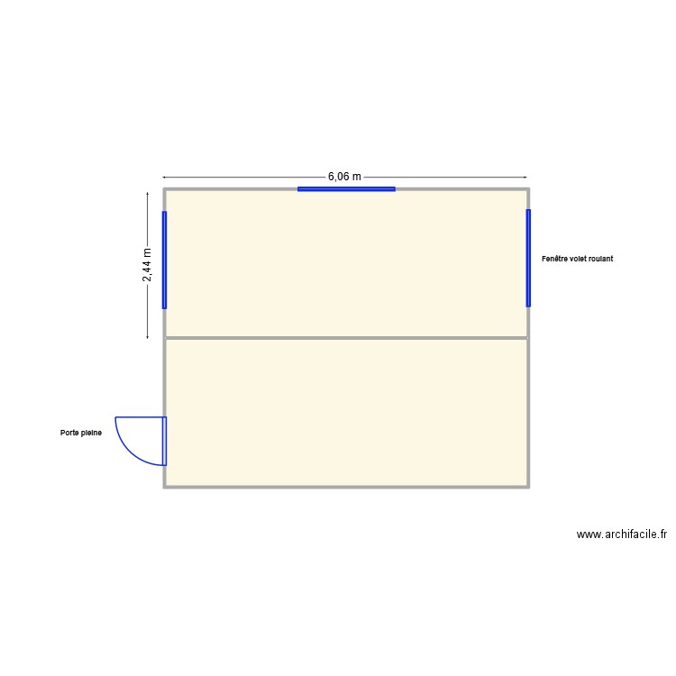 SALLE DOUBLE V485-486. Plan de 2 pièces et 30 m2