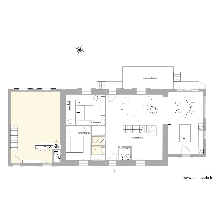 projet aménagement rdc 25 fevrier. Plan de 0 pièce et 0 m2