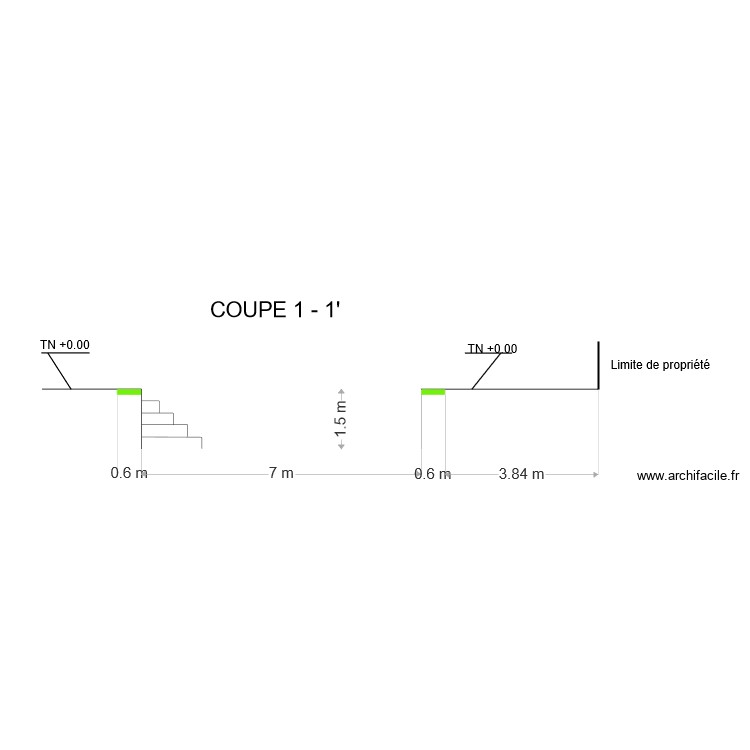 Plan coupe 1. Plan de 0 pièce et 0 m2