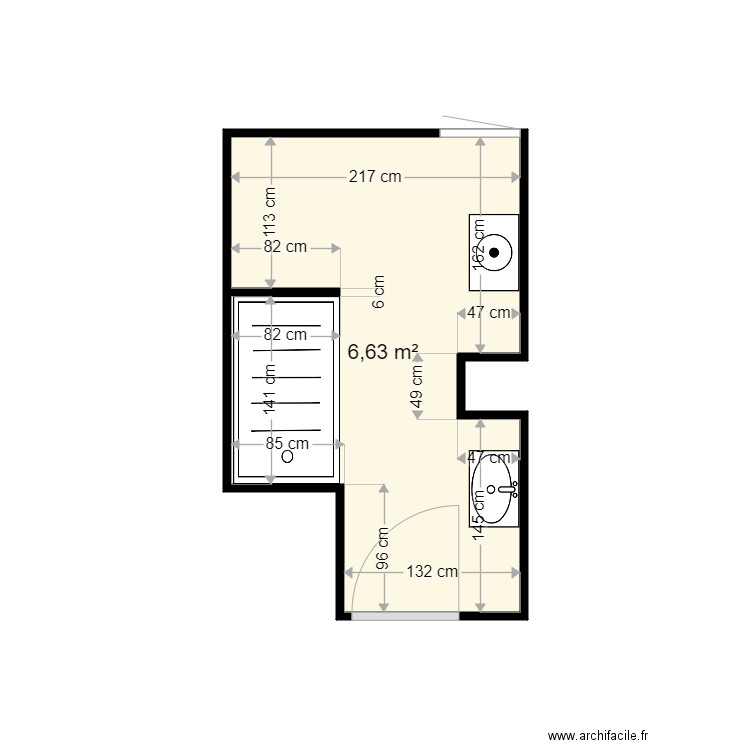 POCQUET GEORGES . Plan de 1 pièce et 7 m2