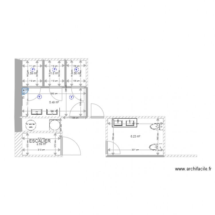 GITE DE GROUPE  Douches. Plan de 0 pièce et 0 m2