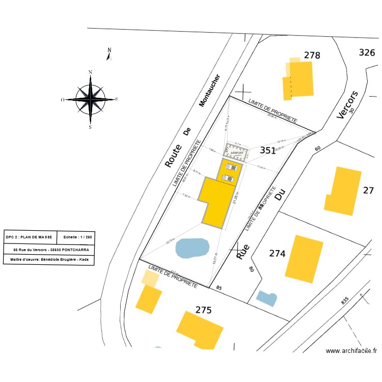 Projet KADA. Plan de 3 pièces et 183 m2