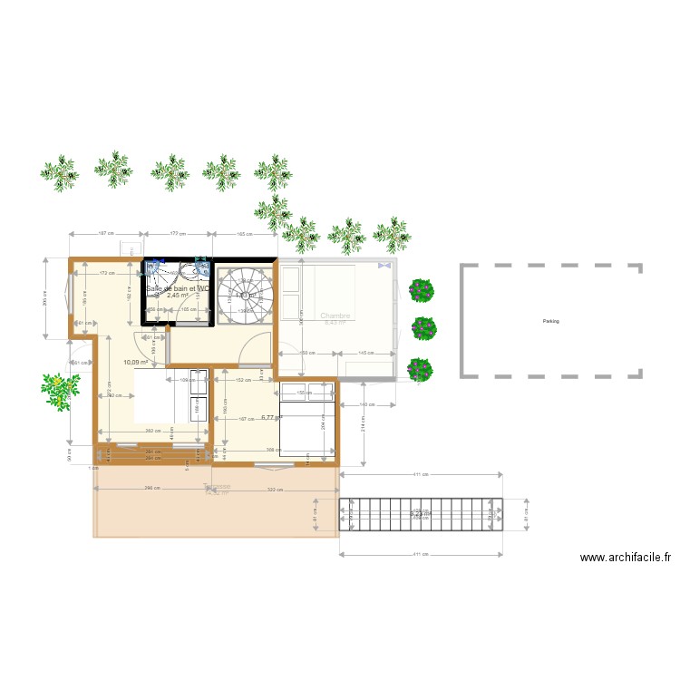 Petit Chalet 4. Plan de 11 pièces et 76 m2