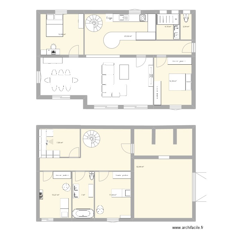 Maison. Plan de 0 pièce et 0 m2