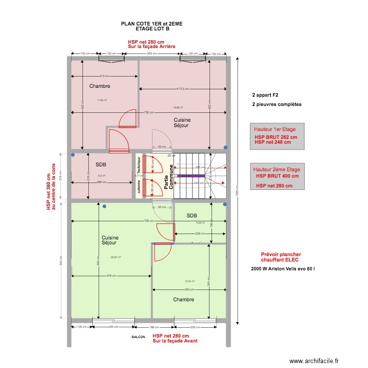 PLAN COTE 2EME Etage LOT B 18 06 20. Plan de 0 pièce et 0 m2