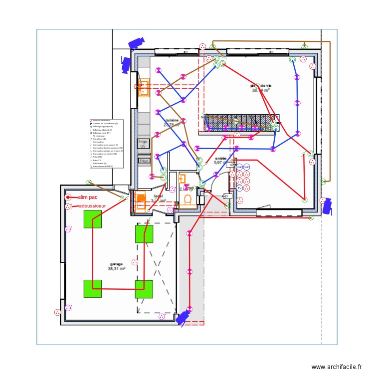 JOLAS-PLAN ELECTRIQUE - RDC. Plan de 0 pièce et 0 m2